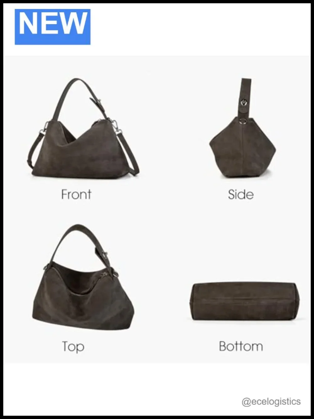 Premium Suede Leather Crossbody Bag | Women's Tote Hobo Purse